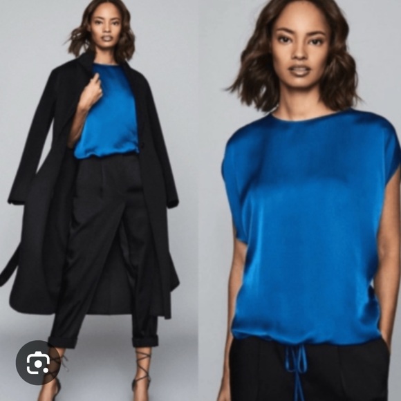 REISS Gemstone Blue Maggie top NEW - Picture 1 of 4